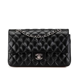 Chanel Matelasse 25 Double Flap Shoulder Bag Black